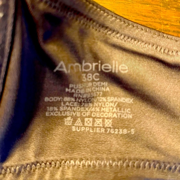 Ambrielle demi bra , push up, underwire .  38C.  Steel gray.  Excellent. - Picture 5 of 9